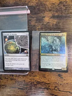 MTG Card Lot Crucible of Worlds #114 & Arahbo, Roar of the World FOIL #035: LP - Image 1