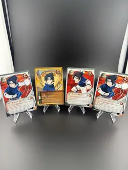 Naruto CCG Sasuke Uchiha 2002 4 Card Lot 086, 003, 008 - Image 1