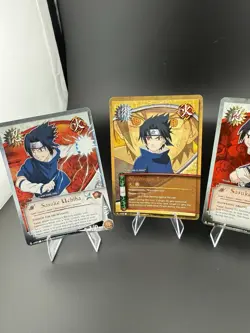 Naruto CCG Sasuke Uchiha 2002 4 Card Lot 086, 003, 008 - Image 2