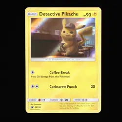 Pokemon TCG Detective Pikachu SM190 Black Star Promo Holo Card - Image 1