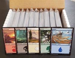 500 Magic The Gathering MTG Basic Land Cards - 100 of Each Color and Bonus Cards - Image 1