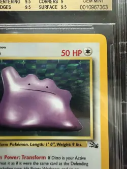 1999 Pokemon Ditto 3/62 Holo 1st Edition Fossil (POP 22 None Higher) BGS 9.5 - Image 4