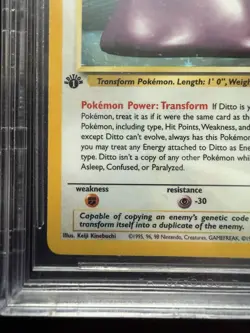 1999 Pokemon Ditto 3/62 Holo 1st Edition Fossil (POP 22 None Higher) BGS 9.5 - Image 5