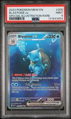 2023 POKEMON MEW EN-151 SPECIAL ILLUSTRATION RARE #200 BLASTOISE EX PSA 9 - Image 1