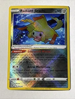 Pokemon TCG Silver Tempest Radiant Jirachi Radiant Rare Holo 120/195 - Image 1