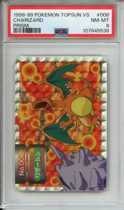 Pokemon Graded: JP Charizard #6 Topsun VS (1998-99) Prism Holo PSA 8 - Image 1