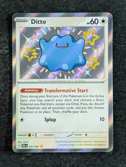 2024 Pokemon DITTO #201/091 Paldean Fates Shiny Rare Holo Colorless English - Image 1