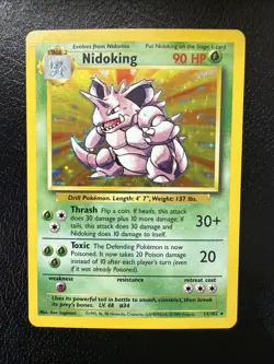 Pokemon TCG Nidoking Base Set 11/102 holo rare unlimited 1999 WOTC LP/MP - Image 1