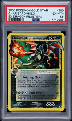 2006 POKEMON EX DRAGON FRONTIERS GOLD STAR #100 CHARIZARD-HOLO PSA 6.5 - Image 1