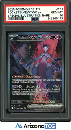 Pokemon 2025 Team Rocket's Mewtwo ex 231/182 SIR Destined Rivals GEM MINT PSA 10 - Image 1