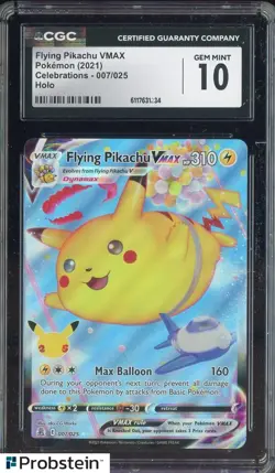 2021 Pokemon Celebrations #007 Flying Pikachu VMAX CGC 10 GEM MINT - Image 1