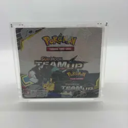 Pokemon TCG Sun & Moon Team Up Booster Box Sealed w/ Acrylic Case - Image 1