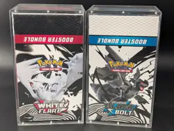 2x Pokemon Black Bolt White Flare Sealed Booster Bundle Display Case W/Acrylic - Image 1