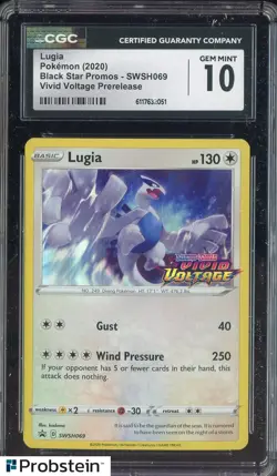 2020 Pokemon BSP Vivid Voltage Pre-Release #SWSH069 Lugia CGC 10 - Image 1