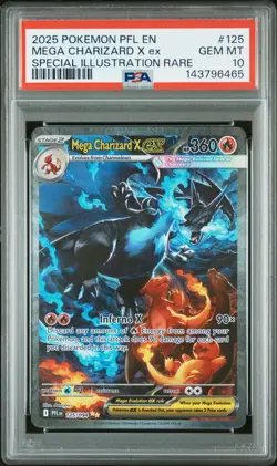 2025 Pokemon Mega Charizard X EX 125 SIR Phantasmal Flames 🔥 PSA 10 🔥 - Image 1