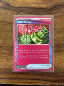 Unfair Stamp - 165/167 - Ace Rare Pokemon SV06 Twilight Masquerade NM - Image 1