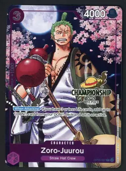 Zoro-Juurou (Event Pack Vol. 5) OP05-067 One Piece PROMO GOLD CHAMPIONSHIP - Image 1