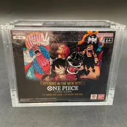 One Piece English Emperors in the New World Booster Box Sealed w/ Acrylic Case - Image 1