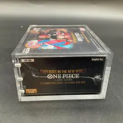 One Piece English Emperors in the New World Booster Box Sealed w/ Acrylic Case - Image 5