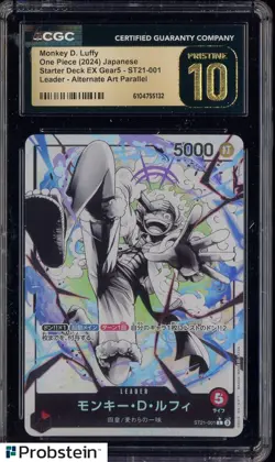 2024 One Piece Japanese ST21 Alternate Art #001 Monkey D. Luffy CGC 10 PRISTINE - Image 1