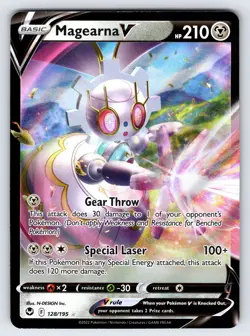 Magearna V 128/195 2022 Silver Tempest Pokemon Card TCG Ultra Rare Holo - Nm - Image 1