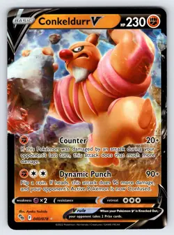 Conkeldurr V 040/078 2022 Pokemon GO Set Pokemon Card TCG Nintendo Ultra Rare Nm - Image 1