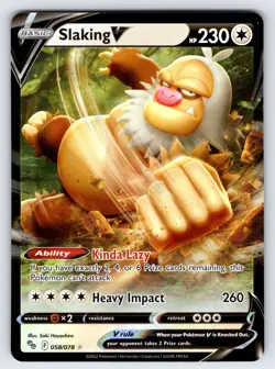 Slaking V 058/078 2022 Pokemon GO Set Pokemon Card TCG Nintendo Ultra Rare - Nm - Image 1