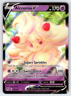 Alcremie V 022/073 2020 Champions Path Pokemon Card TCG Ultra Rare Full Art - Nm - Image 1