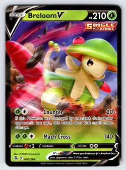 Breloom V 006/264 2021 Fusion Strike Pokemon Card TCG Full Art Trainer Nm - Image 1