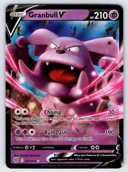 Granbull V 057/172 2022 Brilliant Stars Pokemon Card TCG Full Art Nintendo - Nm - Image 1