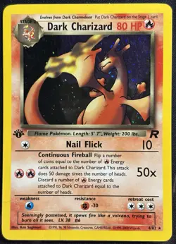 Dark Charizard 4/82 1st Edition - Holo Team Rocket Pokemon TCG 2000 - HP Card - Image 1