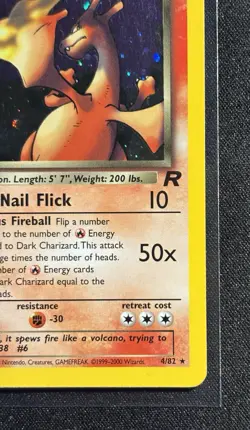 Dark Charizard 4/82 1st Edition - Holo Team Rocket Pokemon TCG 2000 - HP Card - Image 5