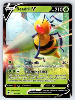 Beedrill V 001/189 2022 Astral Radiance Pokemon Card Full Art Ultra Rare - Nm - Image 1