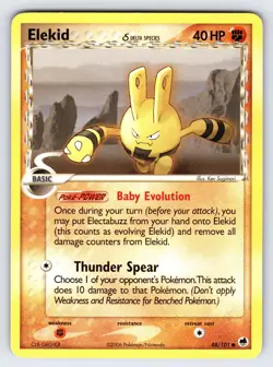Elekid Delta Species 48/101 EX Dragon Frontiers Pokemon Card Sugimori Art - Lp - Image 1