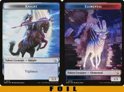 KNIGHT \ ELEMENTAL TOKEN ** FOIL ** #10/09 - March of the Machines - NM MTG - Image 1