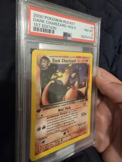 Pokemon Dark Charizard 4/82 1st Edition Holo Rare Swirl PSA 8 NM-MT - Image 2