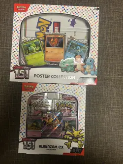 NEW- Pokemon Scarlet & Violet 151 Alakazam Ex & Poster Collection Box Lot-Sealed - Image 1
