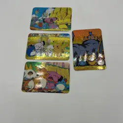 Pokemon Pocket Monsters Vending Machine Sticker Lot Of 4Holo Prism - Image 1
