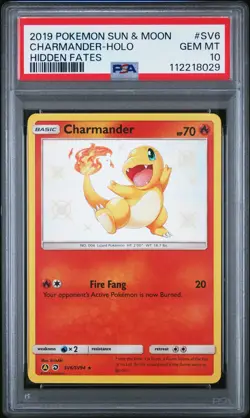 Pokemon Charmander Hidden Fates Shiny Vault SV6/SV94 Holo Rare PSA 10 - Image 1