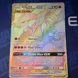 Pokemon TCG Reshiram & Charizard GX Secret Rare Holo 217/214 270 HP English - Image 1