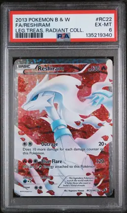 PSA 6 Pokemon 2013 Legendary Treasures Radiant Collect #RC22/RC25 Reshiram Holo - Image 1
