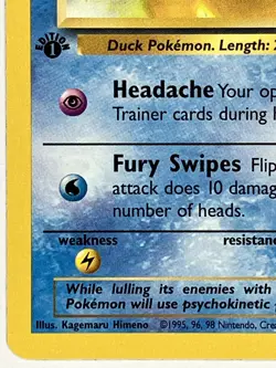 Psyduck NM 53/62 1st Edition Fossil Pokemon TCG Regular - Image 5