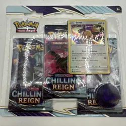 2021 Pokemon Chilling Reign 3 Pack Blister [Eevee] SEALED - Image 2