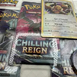 2021 Pokemon Chilling Reign 3 Pack Blister [Eevee] SEALED - Image 3