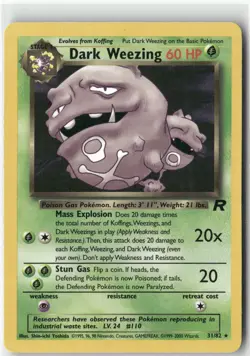 Dark Weezing (31), Pokemon Team Rocket Rare, 31/82 LP - Image 1