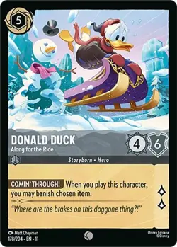 DISNEY LORCANA TCG - Winterspell - Donald Duck Along for the Ride Common 178/204 - Image 1