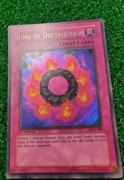 Ring Of Destruction NM - 1st Edition PGD 000 Secret Rare Holo Foil Yugioh Card - Image 3