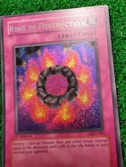 Ring Of Destruction NM - 1st Edition PGD 000 Secret Rare Holo Foil Yugioh Card - Image 4