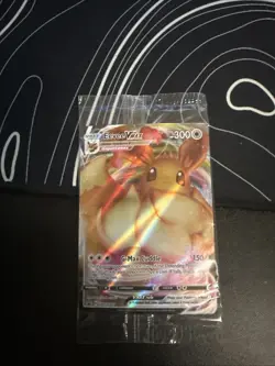 Pokemon TCG Eevee VMAX SWSH087 Black Star Promo Full Art Holo Card Sealed - Image 1