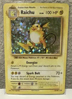 Pokemon Raichu 36/108 Evolutions Holo Rare 100 HP Stage 1 English TCG Card - Image 1